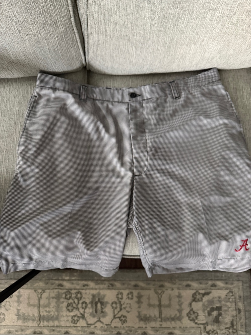 Houndstooth Men’s Shorts with Crimson ‘A’ Embroidery